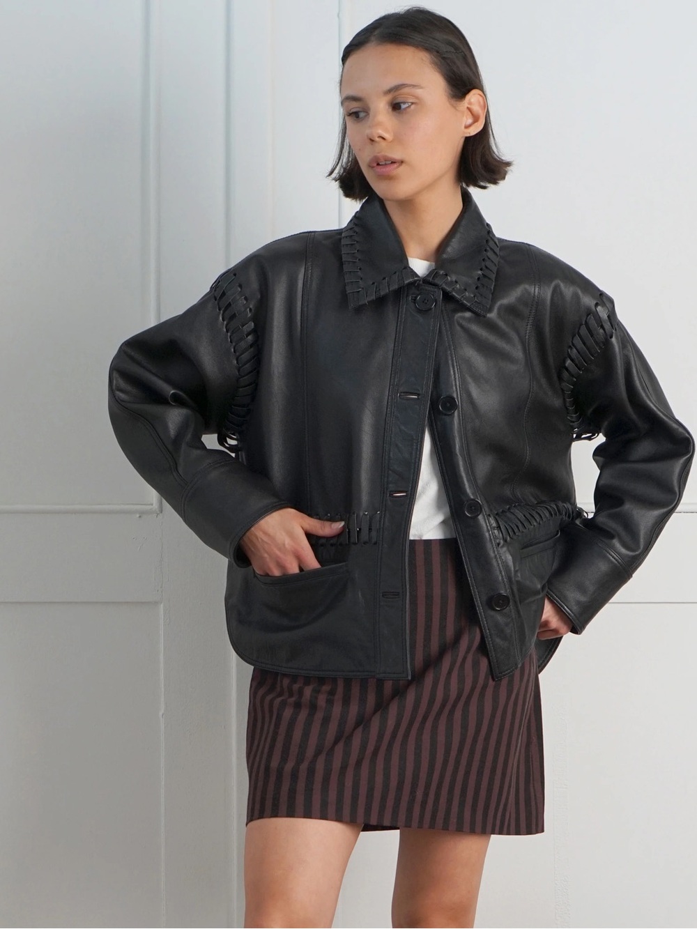 Proche Leather Olivia Jacket Black M
